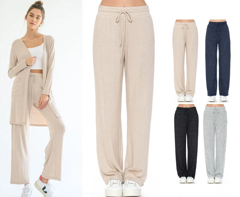 Women's Casual Loose Wide Leg Cozy Pants Yoga Sweatpants Comfy High Waisted  Sports Athletic Lounge Pants with Pockets 