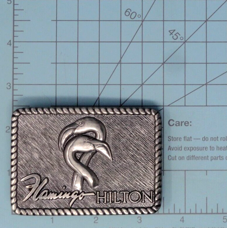 Flamingo Hilton Promo Belt Buckle Casino Gambler Las Vegas Vtg CM Korea .TYC091 - Image 3 of 4