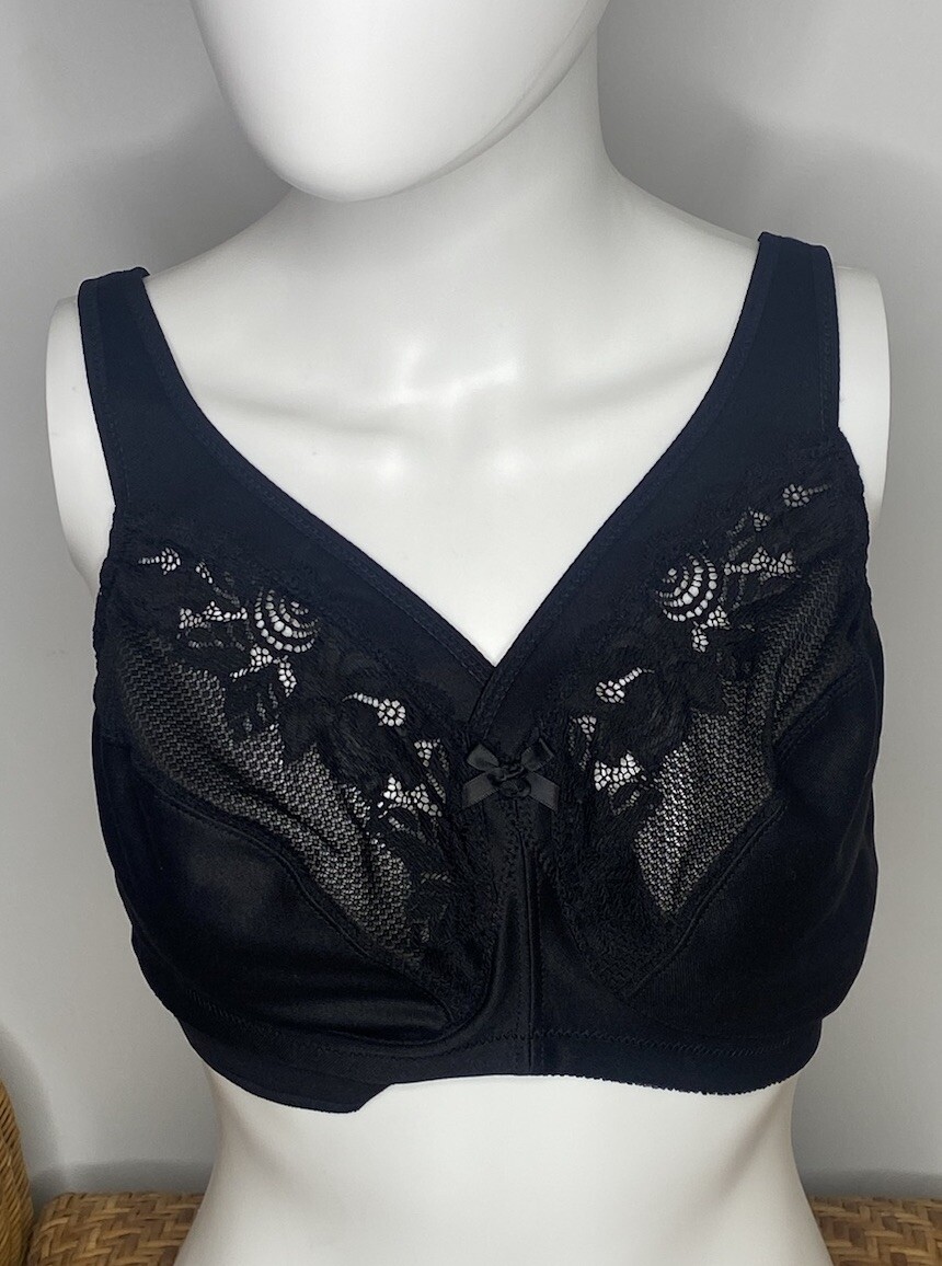 Glamorise Women's Full Figure Wirefree Minimizer Support Bra 1003 US 36 H Black eBay