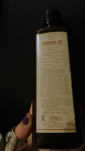 Antique 1950s Codeine Medicinal Glass Bottle Medicine Bottle Curio Apothecary - Picture 3 of 6