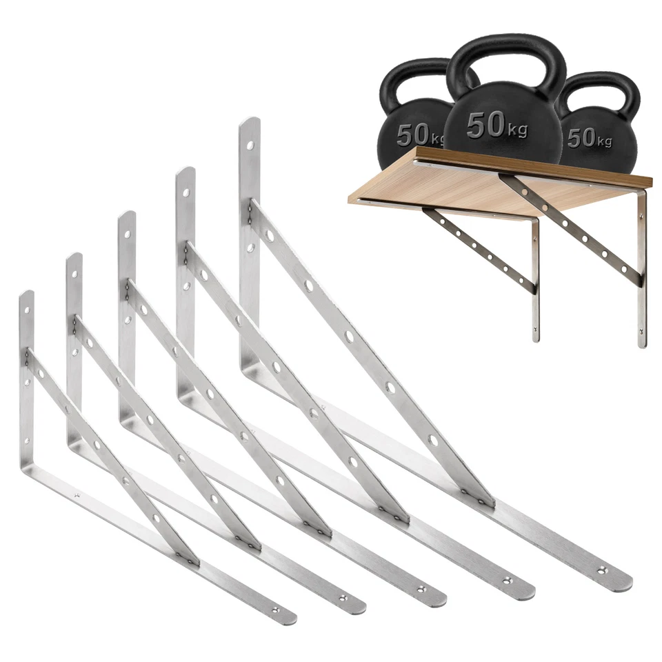 Edelstahl Regalträger Schwerlastträger Set Winkel Konsole Halterung Wandregal - Bild 4 von 4