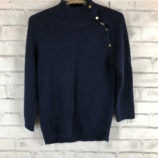 Zara Womens M Navy Blue Knit Sweater eBay
