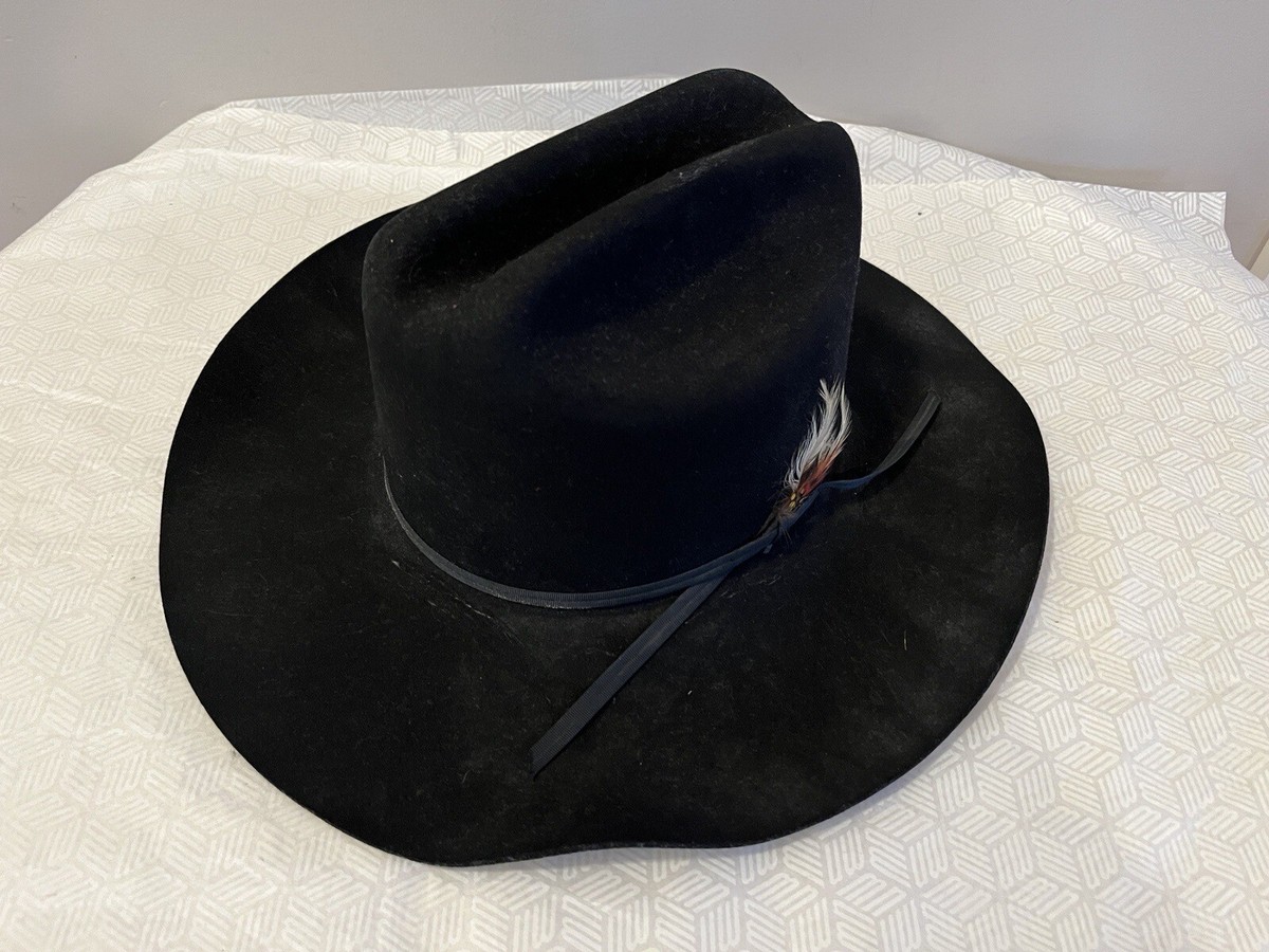 EDDY Black Fur XX Cowboy Hat Size 6 7/8 NASHVILLE Designed by