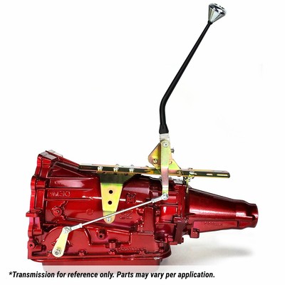 GM 4L60E Single Action Shifter Kit 16'' Black Arm w/ Bend and Delux Knob street