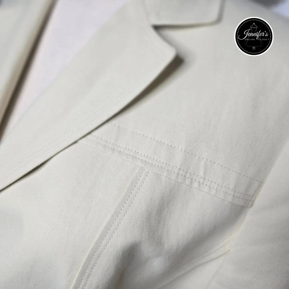 Blazer Talbots Petites Crema Italiano Mezcla de Lino Cinturón Talla 12 Foto 3 de 4