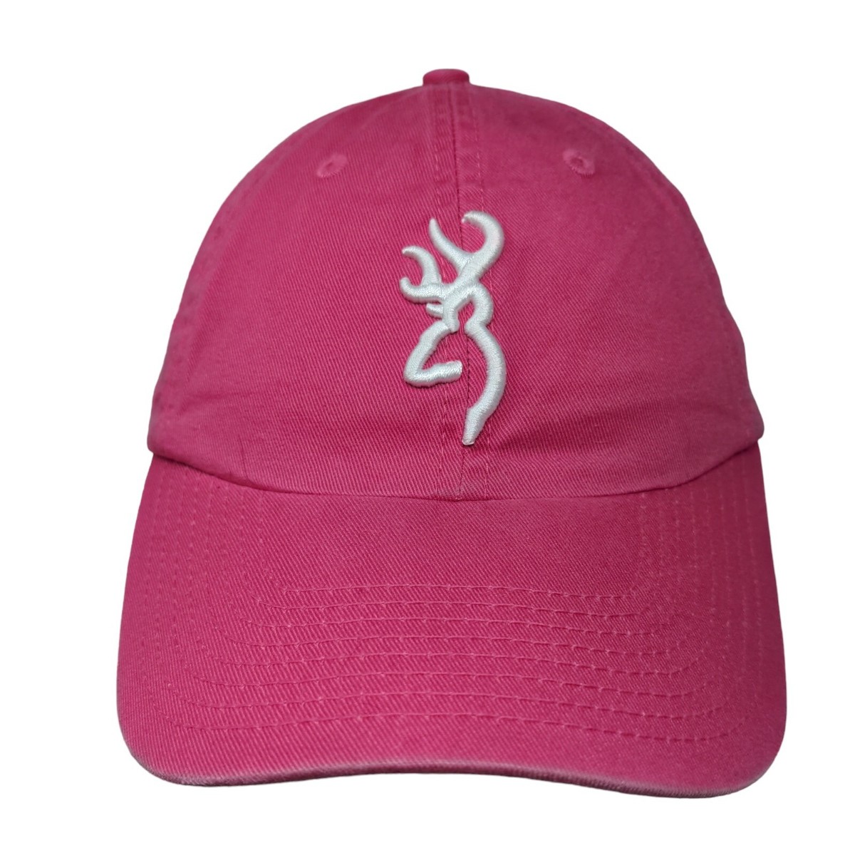 Browning Strapback Hat Pink OSFA Adjustable Embroidered Logo 