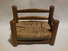 Handmade Doll Loveseat  with Rattan Rush seat and Wood Frame 4.25" x 3.5 x 2.25" — photo 4