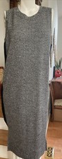 Athleta Sweater Dress Merino Wool Midi Knit Sleeveless Gray Marled Womens Sz S