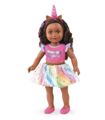 My Life As Poseable Unicorn Trainer 18'' Doll, Dark Brunette Hair, Brown Eyes,