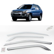 Chrome Window Vent Visor Rain Guard 4pcs Set K638 For Kia Sportage 2005-2010 Chrome Window Vent Visor Rain Guard 4pcs Set K638 For Kia Sportage 2005-2010