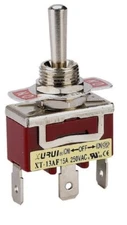 HEAVY DUTY SPDT (ON)-OFF-(ON) MOMENTARY TOGGLE SWITCH - SPADE TERMINALS (13AF)