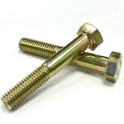 M12, HEXAGON PART THREADED BOLTS YELLOW ZINC GRADE 8.8 HEX HEAD BOLTS DIN 931