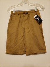 12C Boys Chino Shorts Size Large 10-12 Khaki Flat Front Pockets Drawstring