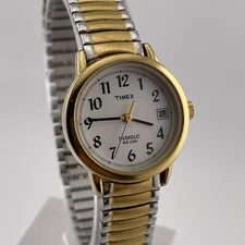Timex Indiglo Watch T2H381 Womens Easy Reader Date Two Tone Stretch Bracelet