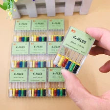 10Pack Dental K-FILES 25mm #15-40 Stainless Steel Endo Root Canal File Hand Use 