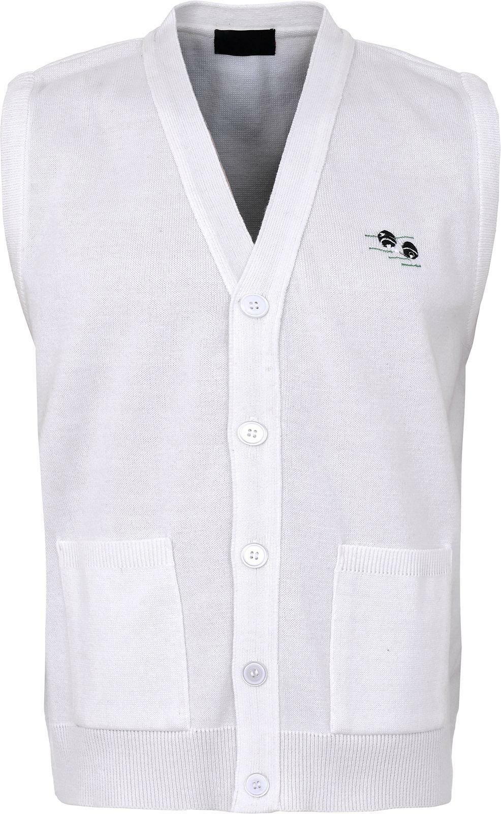New Men Golf Waistcoat Knitted Sleeveless Top Cardigan With Bowling