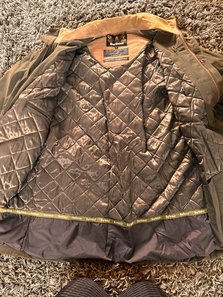 men’s Khaki Barbour jacket size Large eBay