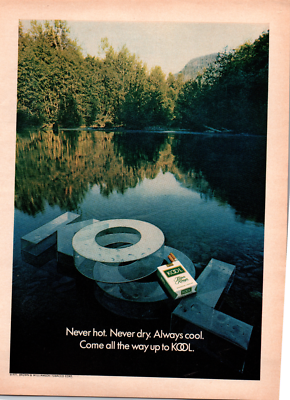 lakeside cigarettes KOOL Filter Kings Cigarettes 1971 Vintage Color Lakeside Smoking Print Ad