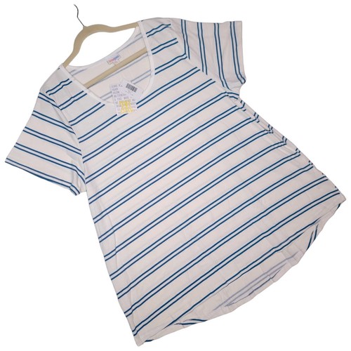 LuLaRoe Stripe Classic T 3XL Blue White NEW Women's Short Sleeve Tee Top