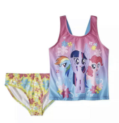 My Little Pony Two Piece Swimsuit Size 7/8 Pink Multi-Color New With Tags!
