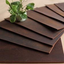Genuine Vintage Leather Fabric Scrap for Wallet Bag Notebook Making DIY Brown