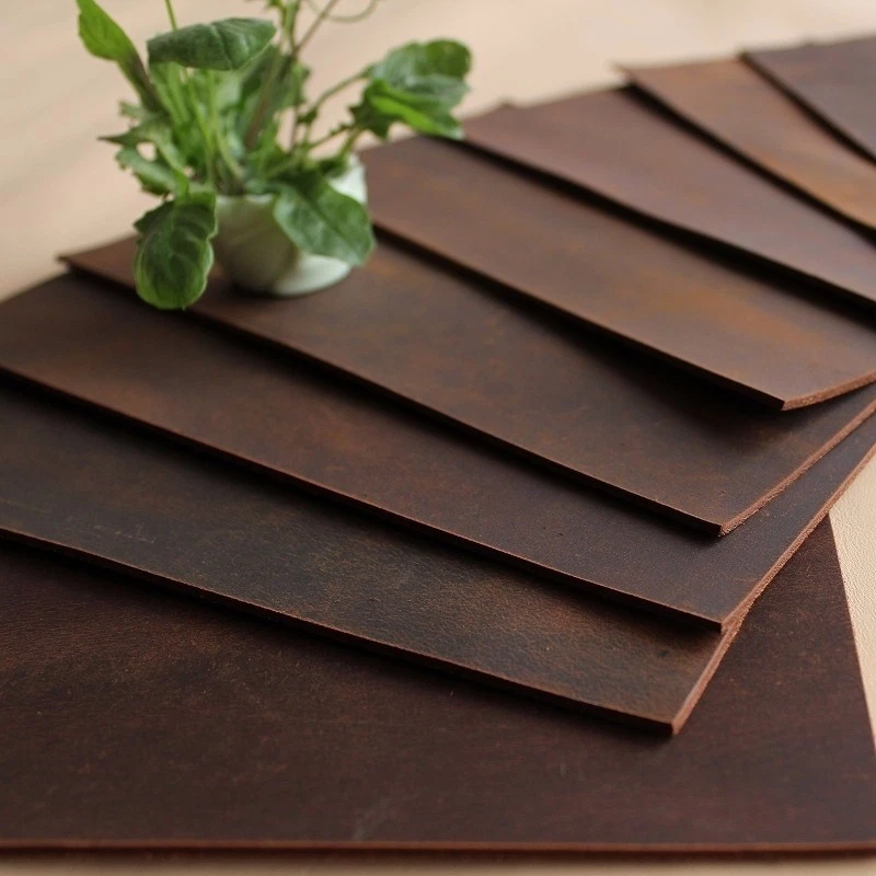 Genuine Vintage Leather Fabric Scrap for Wallet Bag Notebook Craft DIY Brown New - Image 2 of 4