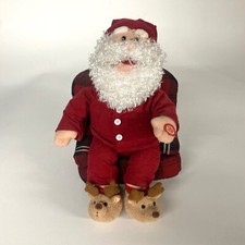 See Vid Vtg Animated Santa Plush Reads Twas The Night Before Christmas TLToys HK