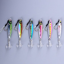 6 Pack 7g-80g Rainbow Micro Butterfly Slow Fall Metal Jig Fishing Lure Bass Tuna