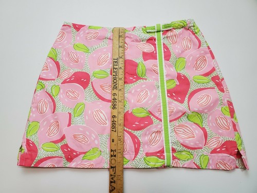 Lilly Pulitzer Pink Peaches Skort Skirt Shorts White Label Girls Size 10 - Picture 8 of 9