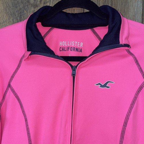Hollister Pink Half Zip Athletic Jacket Women’s Juniors Size Large - Picture 4 of 9