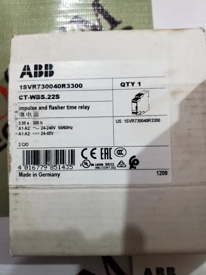 Temporizador ABB CT-WBS.22S TEMPORIZADOR 0.05S-300H VOLTAJE 24-240VAC/24-48VDC ENVÍO RÁPIDO Foto 2 de 4