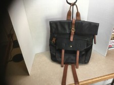 Black Faux Vegan Leather Backpack Purse