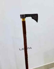 Battle Axe Handle Walking Stick Gift Nordic Axe-Battle Axe Wooden Cane Gift