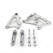 Front Rider Foot Rest Pegs Brackets For 2009-2014 10 11 Yamaha R1 Silver