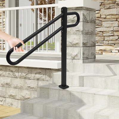 1-3 Step Stairs Handrails for Outdoor Steps Anti-slip Safety Handrails Metal