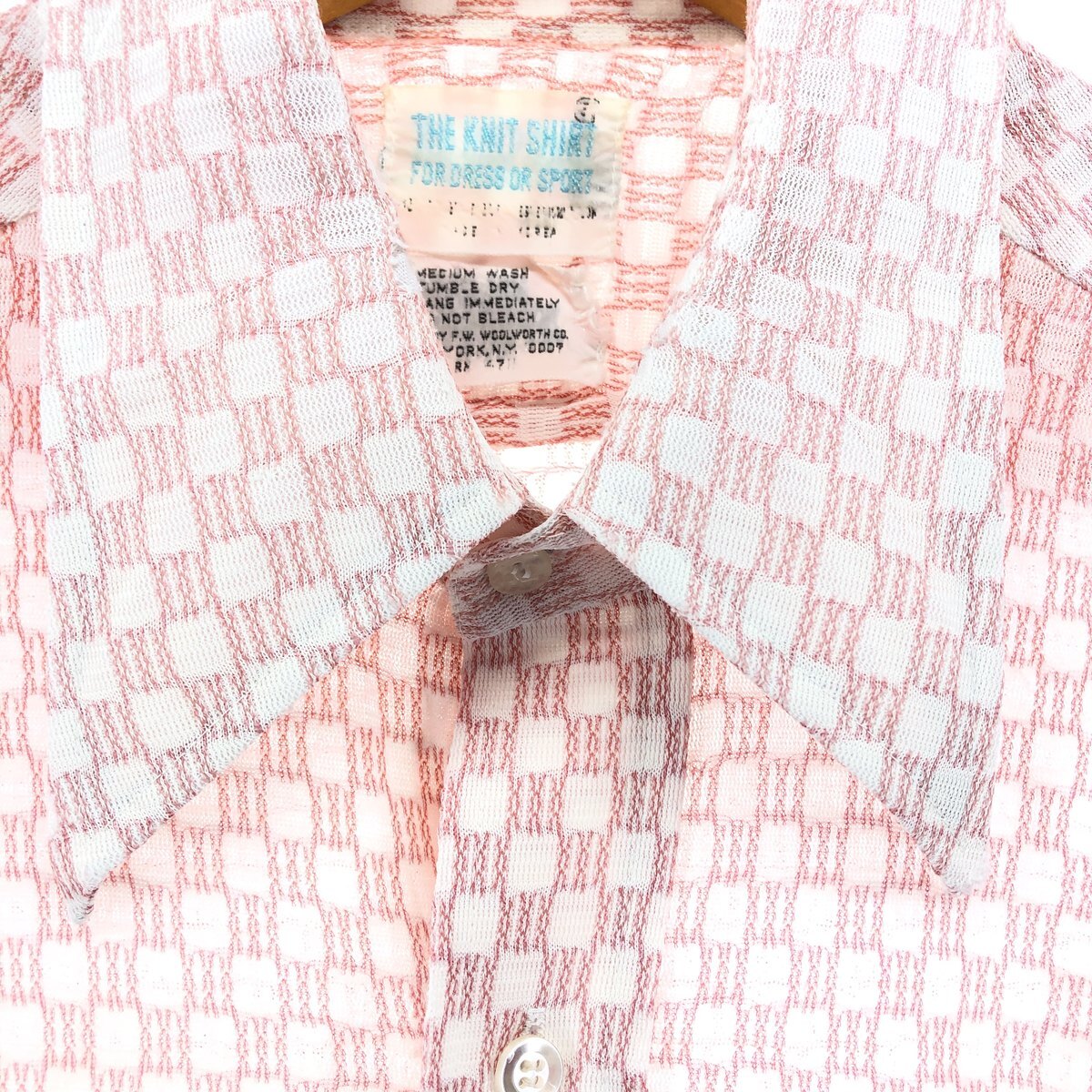 古着 70年代 THE KNIT SHIRT FOR DRESS OR SPORT 半袖 チェックシャツ メンズM相当 ヴィンテージ /eaa553610 70's THE KNIT SHIRT FOR DRESS OR SPORT short sleeve check