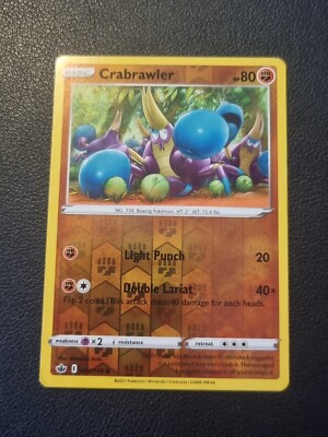 Pokemon Chilling Reign REVERSE HOLO FOIL Crabrawler 084/198 TCG Card
