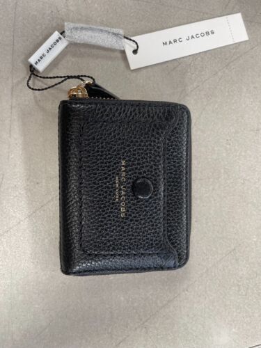 Marc Jacobs M0013054 Zip Around Mini Wristlet Leather Black Wallet - Picture 1 of 4