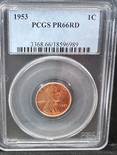 1953 PROOF LINCOLN WHEAT CENT PCGS PR66RD