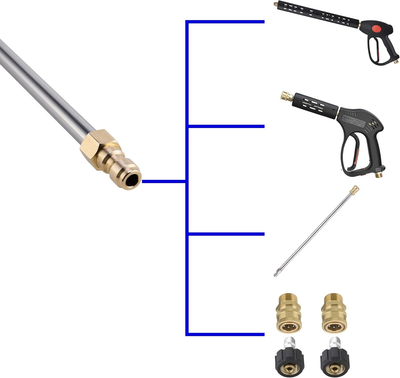 #ad Pressure Washer Gutter Cleaner Attachment Angled Extension Wand 5 Nozzle Tips $20.00