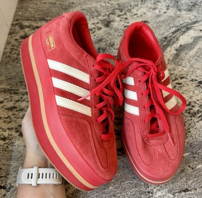 adidas Women's Gazelle Stack Platform Suede ''Red Cream Gum'' JS0238 2025 Size 7.5