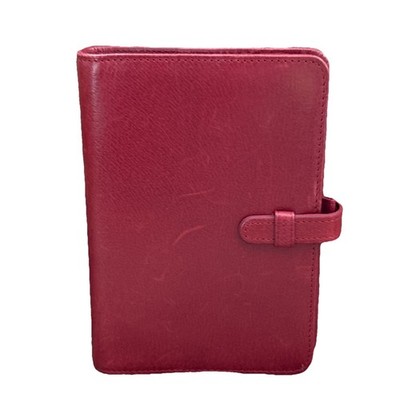 Coach Pocket Organizer Red Leather Agenda Planner Journal 6 Ring Vintage # 8853