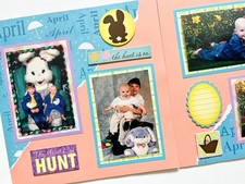 Easter Scrapbook Pages, Easter Pages, Premade Easter Layouts, Premade Pages