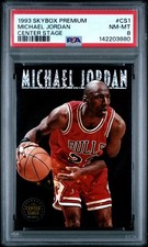 1993 SKYBOX PREMIUM CENTER STAGE #CS1 MICHAEL JORDAN PSA 8