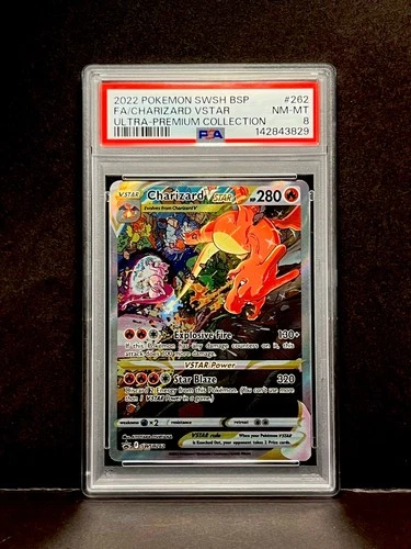 PSA 8 NM-MINT Charizard VSTAR SWSH262 FULL ART HOLO 262 SWSH PROMO Pokemon Card