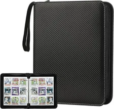 Trading Card Binder with Sleeves 9 Pocket Premium 720 Double Sided Pocket PU ...