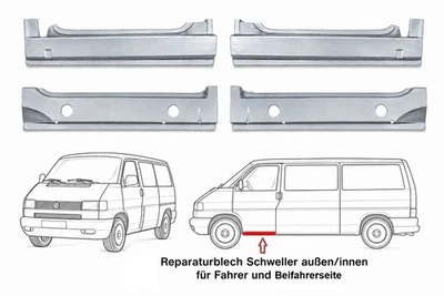 Reparaturblech Aussenschweller + Innenschweller  L+R Einsteig Volkswagen T4 - Bild 1 von 3