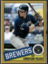 2020 Topps Chrome #85TC-15 Christian Yelich 1985 35th Gold Refractor /50