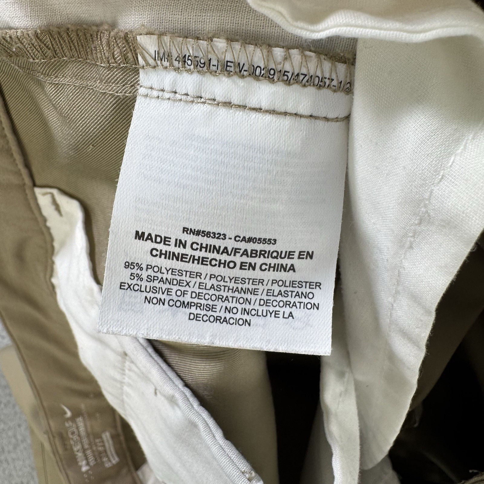 Nike Golf Pants Mens 36x32 Beige Dri-Fit Tour Performance Flat Front Stretch thumbnail 10