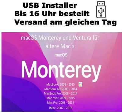USB macOS Monterey   Installer, patcher Stick  nach Ihrem Wunsch oder Vorlage!!